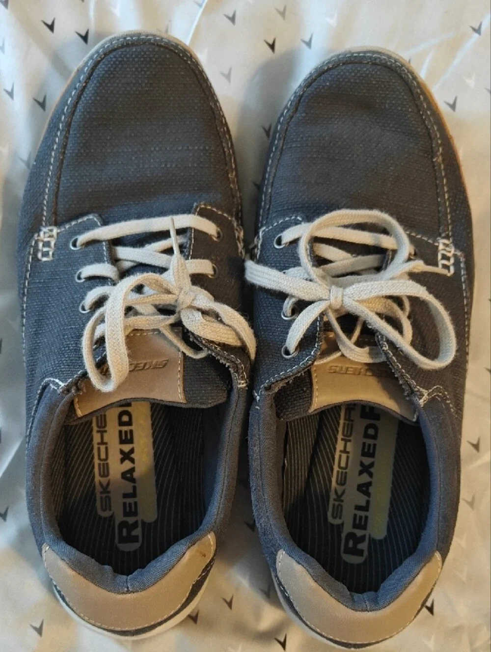 Sketchers Casual Men's Canvas Lace-Up Sneakers - Gray, men's 10.5